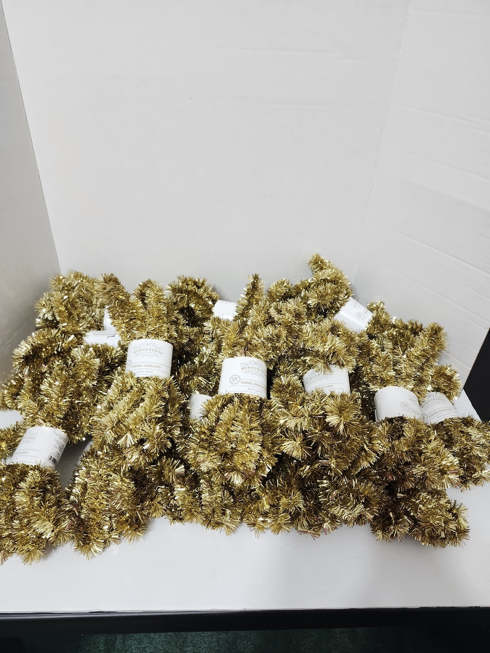 Gold Tinsel Holiday Wired Garland Crafts Gift Baskets Wreaths Decor Home Office